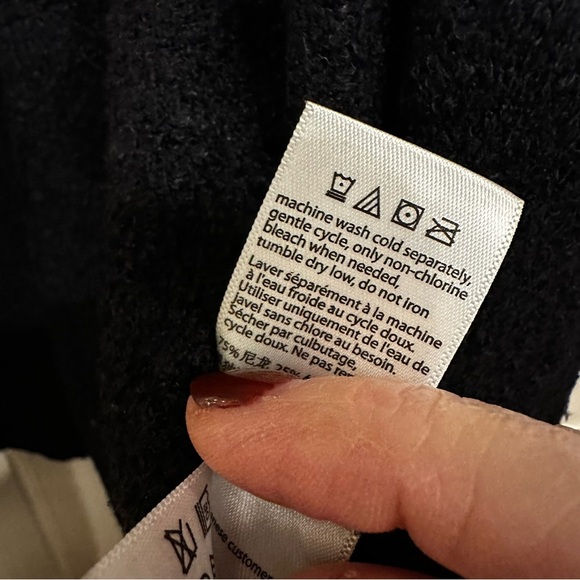 Barefoot Dreams Cozy Chic Lite Women’s Navy Grey Open Waterfall Cardigan Sweater - Picture 4 of 8